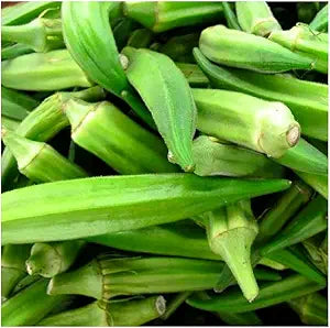 Okra Harvest for planting in home garden.
