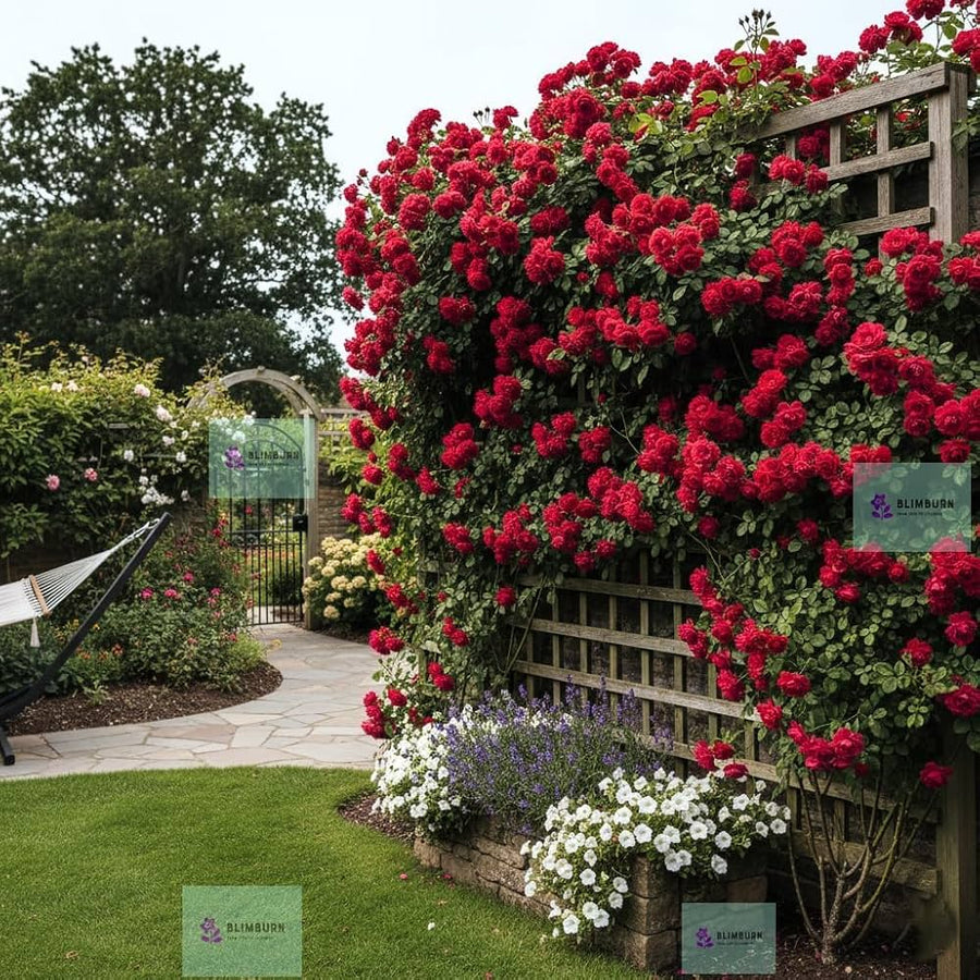 Red Climbing Rose Flower Seeds et  Ornamental Garden Plant for Home Gardening