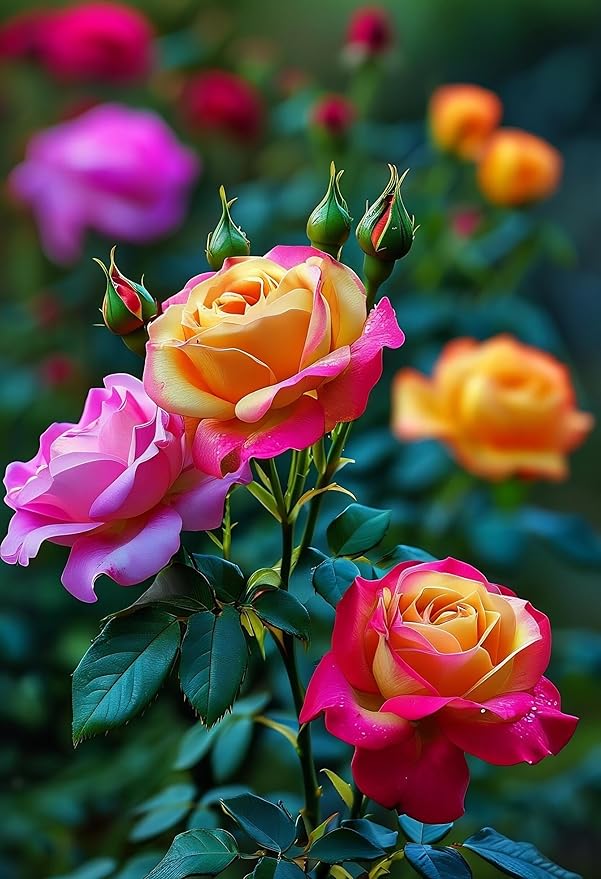 Rose Multicolor Rose Flower - for planting in home garden